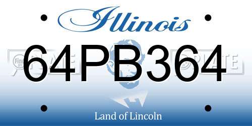 64PB364 Illinois License Plate