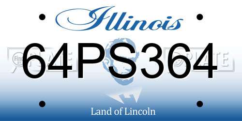 64PS364 Illinois License Plate