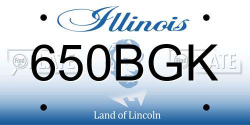 650BGK Illinois License Plate