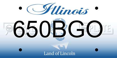 650BGO Illinois License Plate