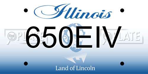 650EIV Illinois License Plate
