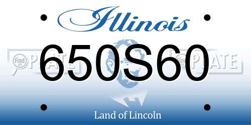650S60 Illinois License Plate