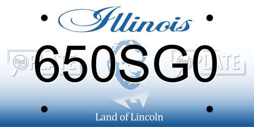 650SG0 Illinois License Plate