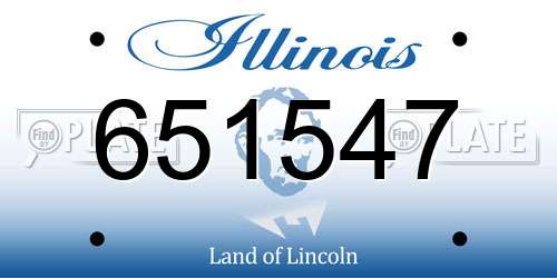 651547 Illinois License Plate