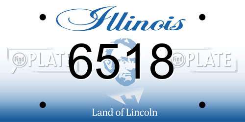 6518 Illinois License Plate