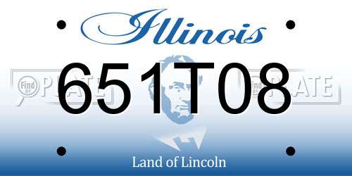651T08 Illinois License Plate