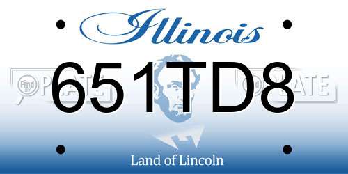 651TD8 Illinois License Plate