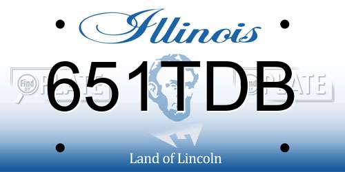 651TDB Illinois License Plate