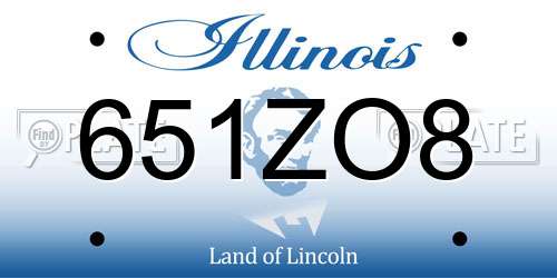 651ZO8 Illinois License Plate