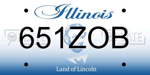 651ZOB Illinois License Plate