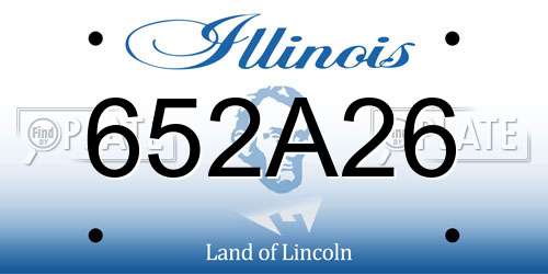 652A26 Illinois License Plate