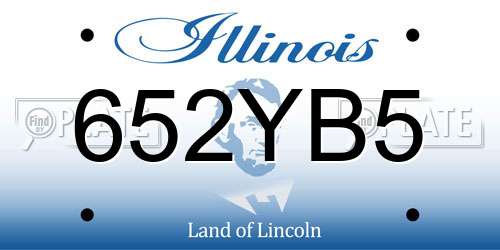 652YB5 Illinois License Plate