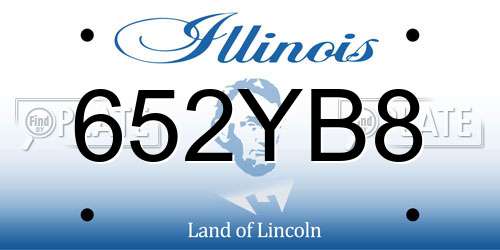 652YB8 Illinois License Plate