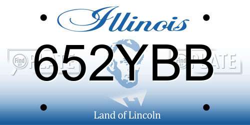 652YBB Illinois License Plate