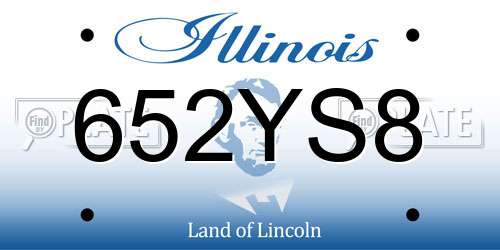 652YS8 Illinois License Plate