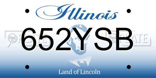 652YSB Illinois License Plate