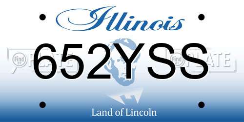 652YSS Illinois License Plate