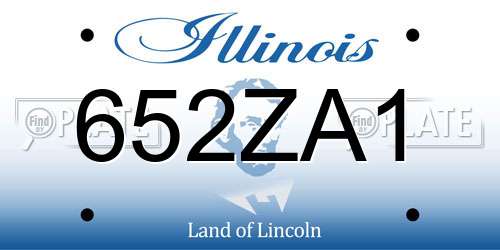 652ZA1 Illinois License Plate