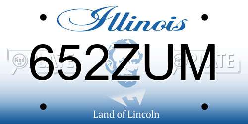 652ZUM Illinois License Plate