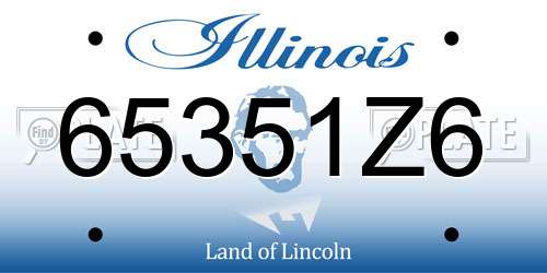65351Z6 Illinois License Plate