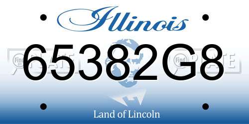65382G8 Illinois License Plate