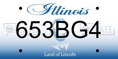 653BG4 Illinois License Plate