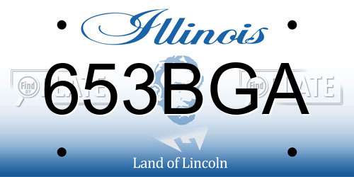 653BGA Illinois License Plate