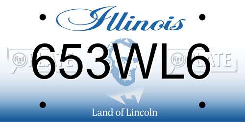 653WL6 Illinois License Plate