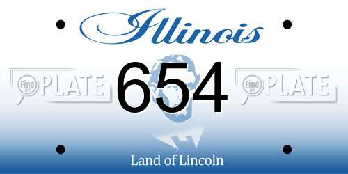 654 Illinois License Plate