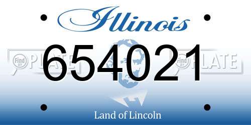 654021 Illinois License Plate