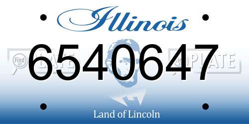 6540647 Illinois License Plate