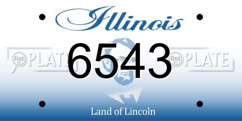 6543 Illinois License Plate