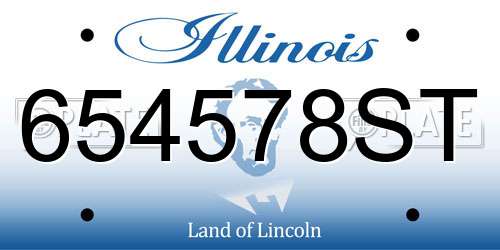 654578ST Illinois License Plate