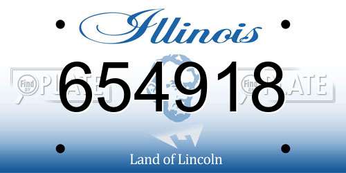 654918 Illinois License Plate