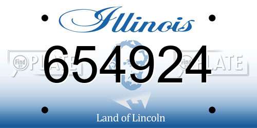 654924 Illinois License Plate