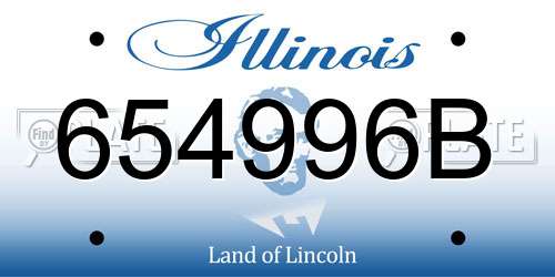 654996B Illinois License Plate