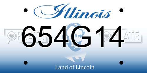 654G14 Illinois License Plate