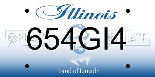 654GI4 Illinois License Plate
