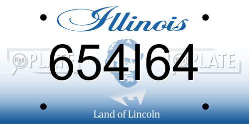 654I64 Illinois License Plate