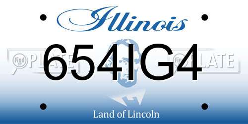 654IG4 Illinois License Plate