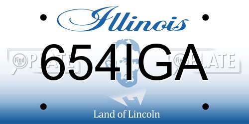 654IGA Illinois License Plate