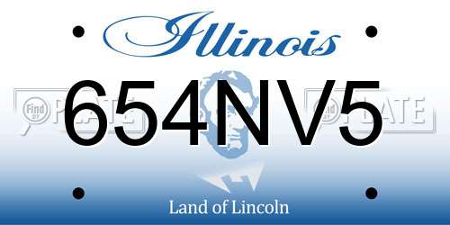 654NV5 Illinois License Plate
