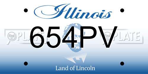 654PV Illinois License Plate