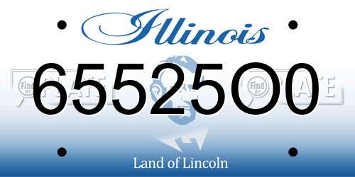 65525O0 Illinois License Plate