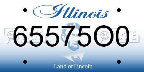 65575O0 Illinois License Plate