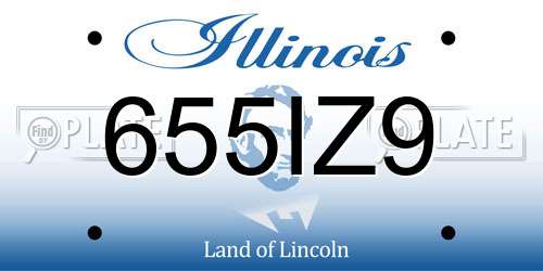 655IZ9 Illinois License Plate