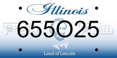 655O25 Illinois License Plate