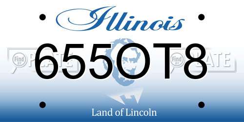 655OT8 Illinois License Plate