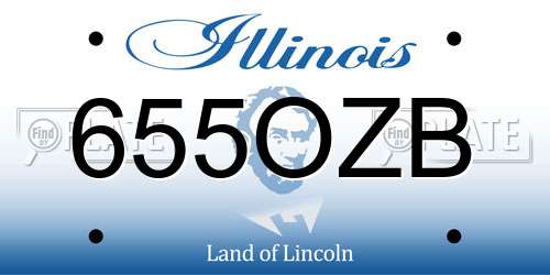 655OZB Illinois License Plate