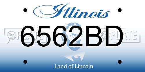 6562BD Illinois License Plate